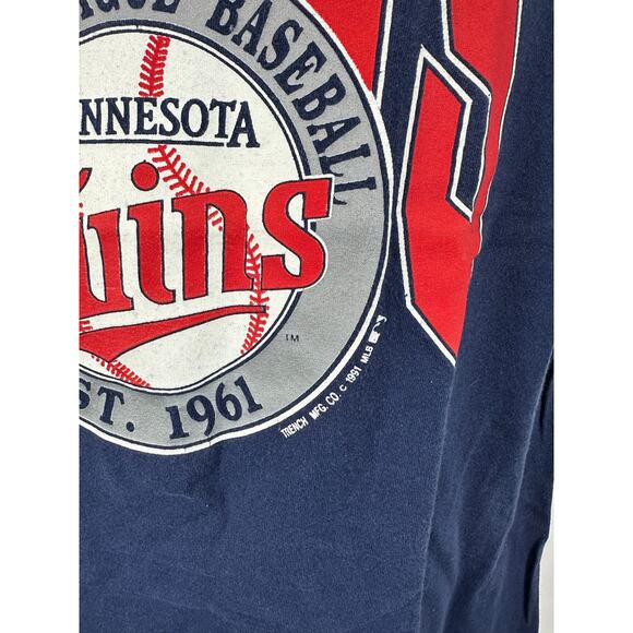 Vintage 1991 Minnesota Twins Graphic Tee USA Made Size Large Trench Ultra - Picture 8 of 8